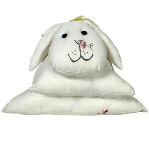 Pillow Three Tier Bunny Rabbit with Embroidery-Unique Handmade Cute Loveable!